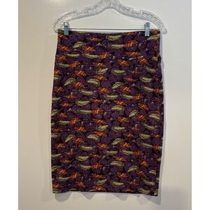 LuLaRoe Cassie Pencil Skirt Feather Paisley Print Womens Size Medium‎